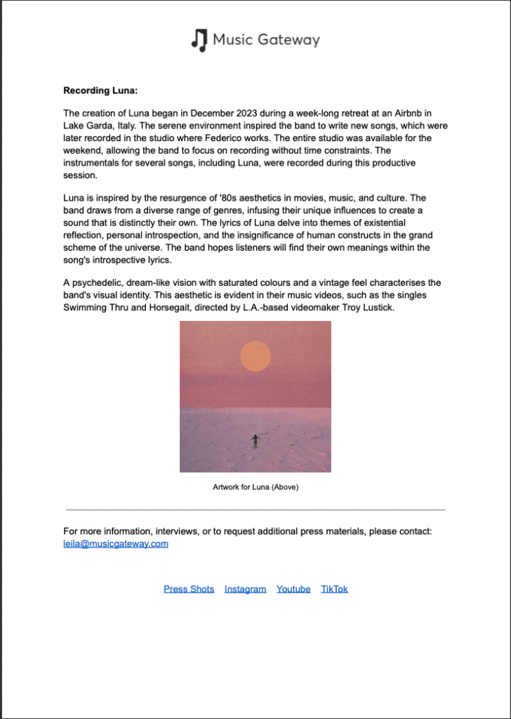Press Release Example